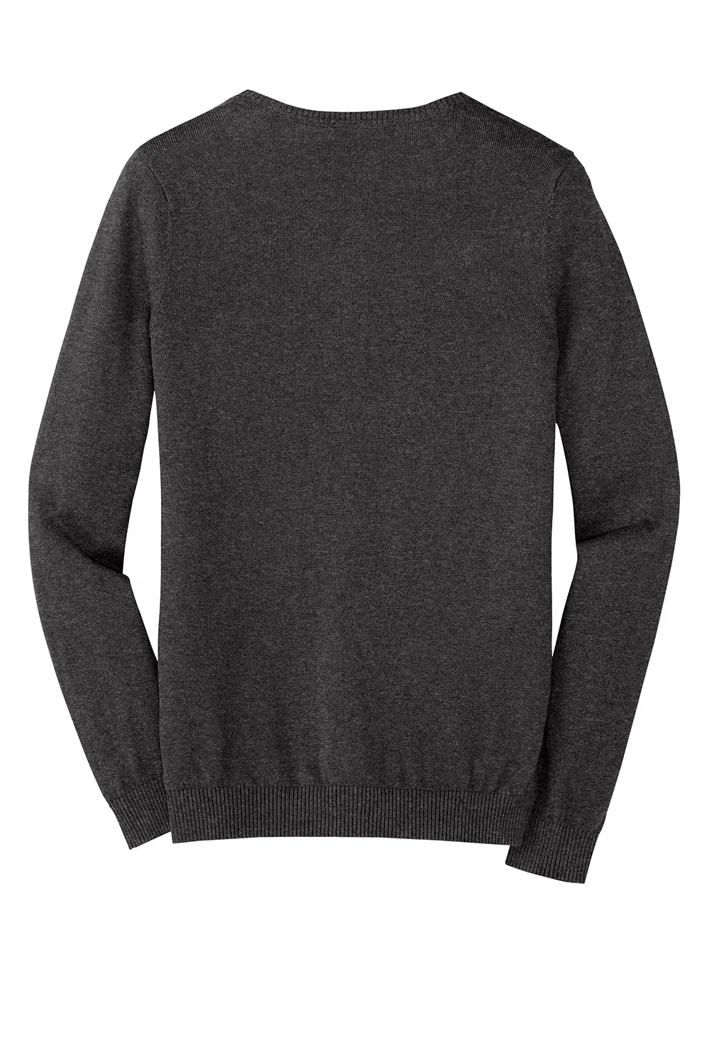 Port Authority Womens Long Sleeve Cardigan Sweater - Heather Charcoal Grey - Closeout  Premium quality Clothing Port-Authority