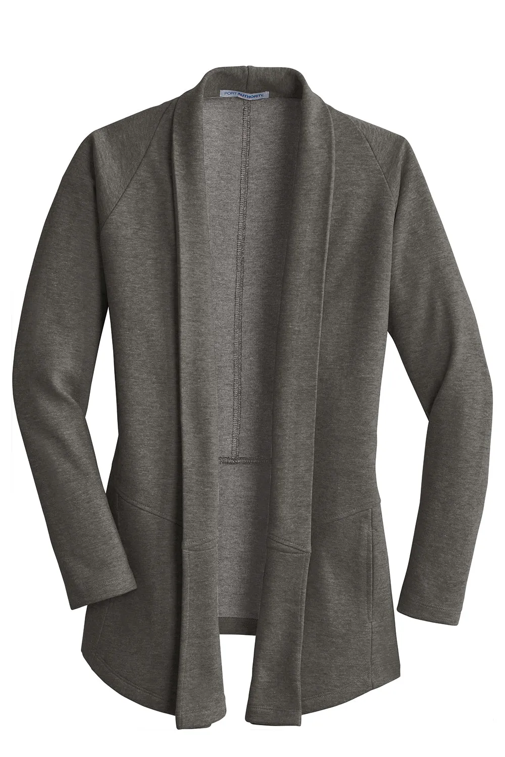Port Authority Womens Long Sleeve Cardigan Sweater - Heather Charcoal Grey  Premium quality Clothing Port-Authority