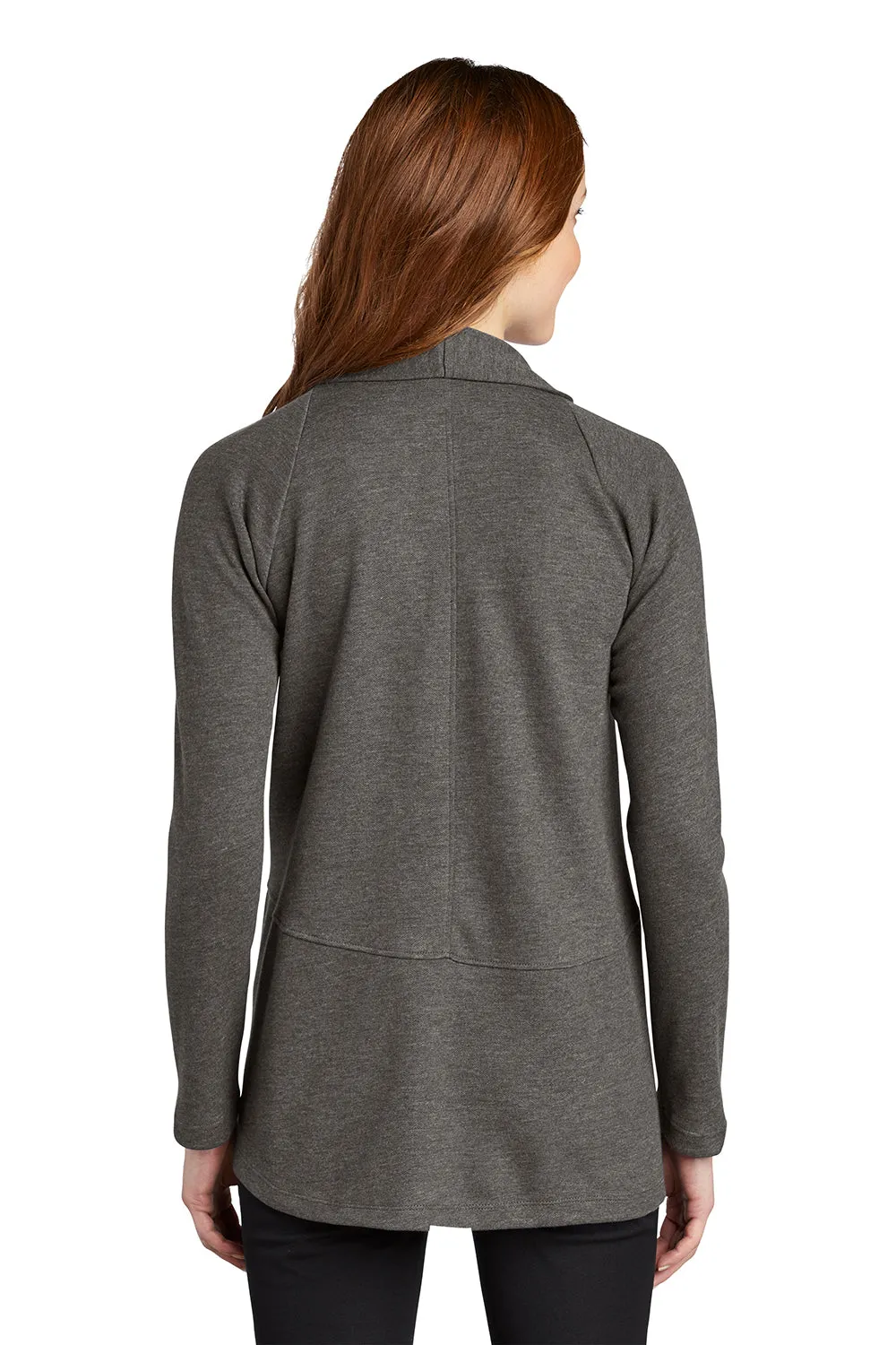 Port Authority Womens Long Sleeve Cardigan Sweater - Heather Charcoal Grey  Premium quality Clothing Port-Authority