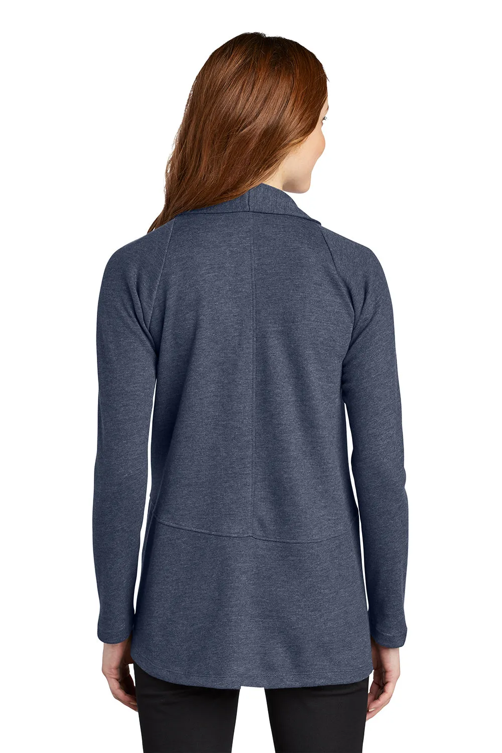 Port Authority Womens Long Sleeve Cardigan Sweater - Heather Estate Blue  Premium quality Clothing Port-Authority