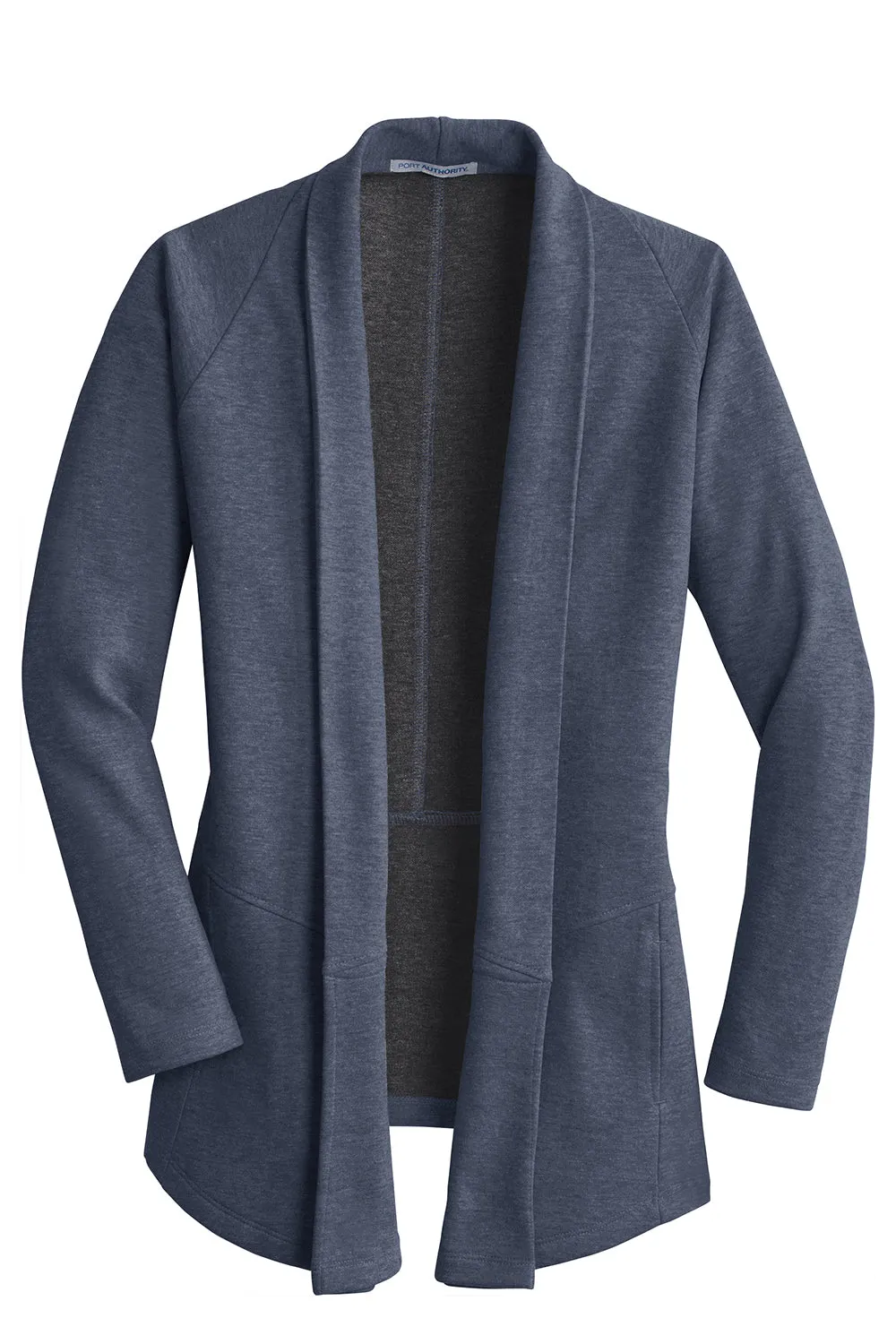 Port Authority Womens Long Sleeve Cardigan Sweater - Heather Estate Blue  Premium quality Clothing Port-Authority
