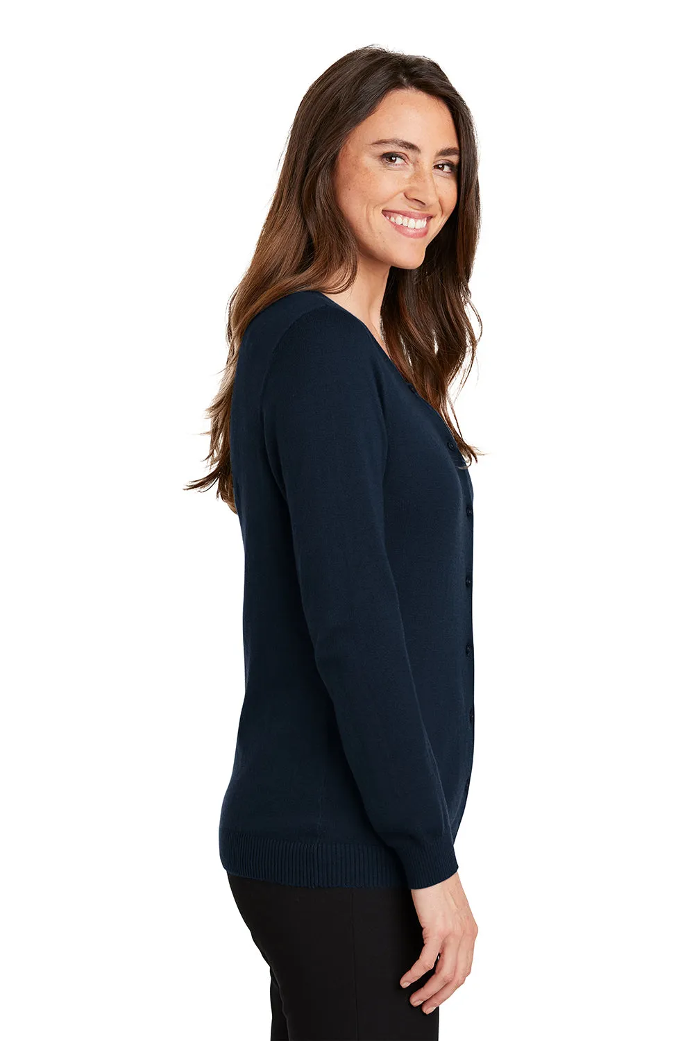 Port Authority Womens Long Sleeve Cardigan Sweater - Navy Blue - Closeout  Premium quality Clothing Port-Authority