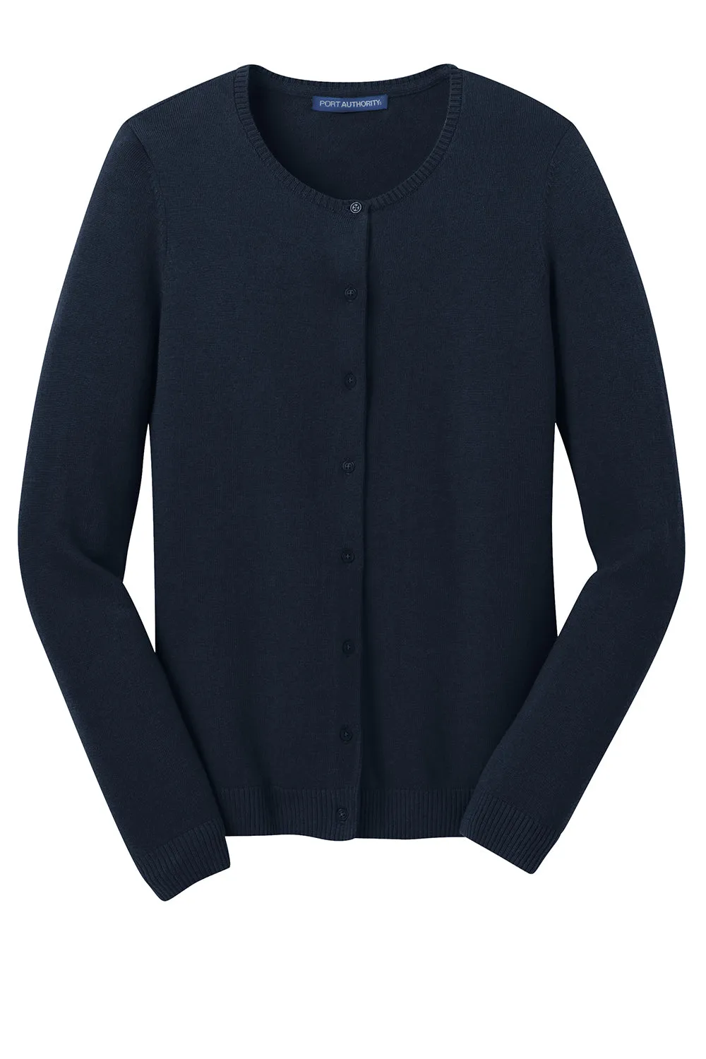 Port Authority Womens Long Sleeve Cardigan Sweater - Navy Blue - Closeout  Premium quality Clothing Port-Authority