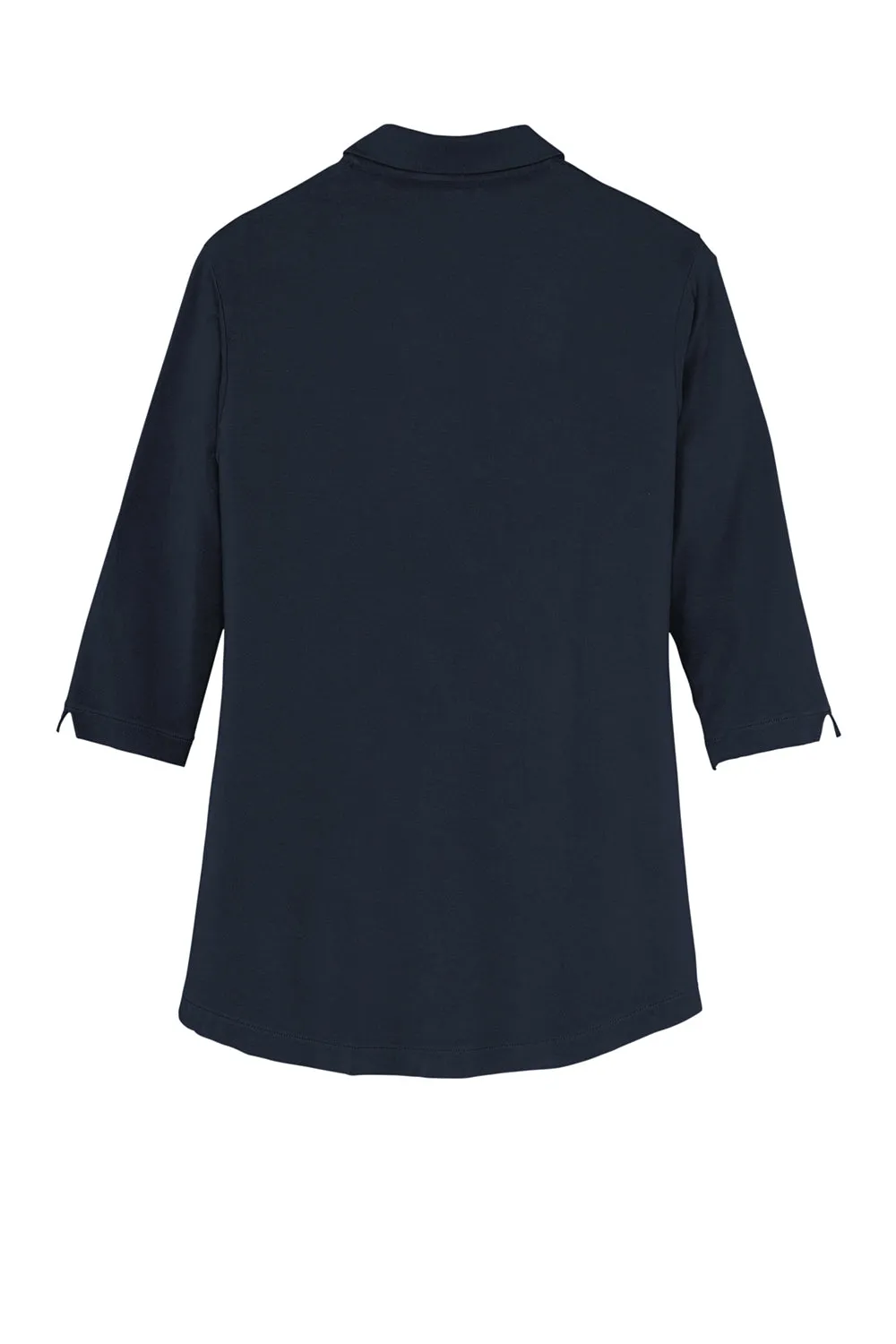 Port Authority Womens Luxe Knit 3/4 Sleeve Polo Shirt - River Navy Blue  Premium quality Clothing Port-Authority