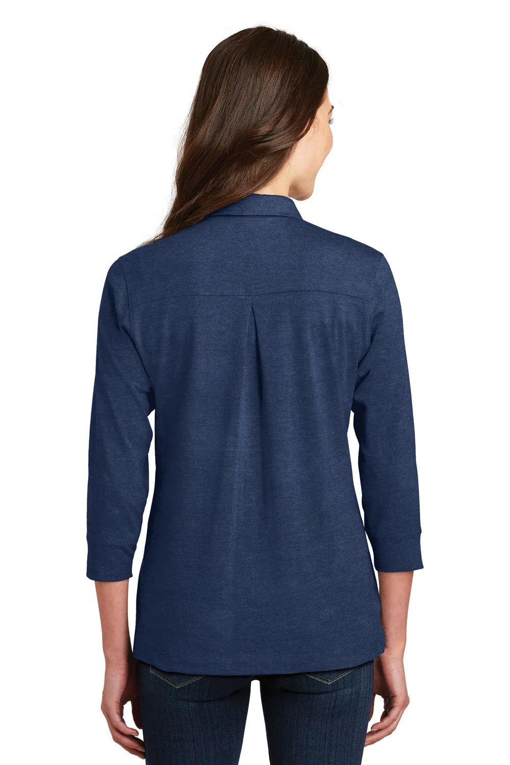 Port Authority Womens Meridian 3/4 Sleeve Polo Shirt - Estate Blue - Closeout  Premium quality Clothing Port-Authority