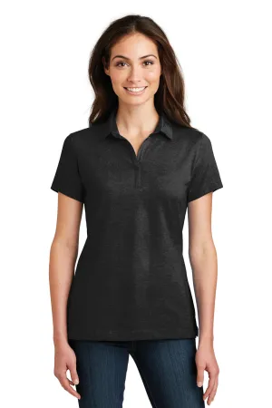 Port Authority Womens Meridian Short Sleeve Polo Shirt - Black - Closeout  Premium quality Clothing Port-Authority