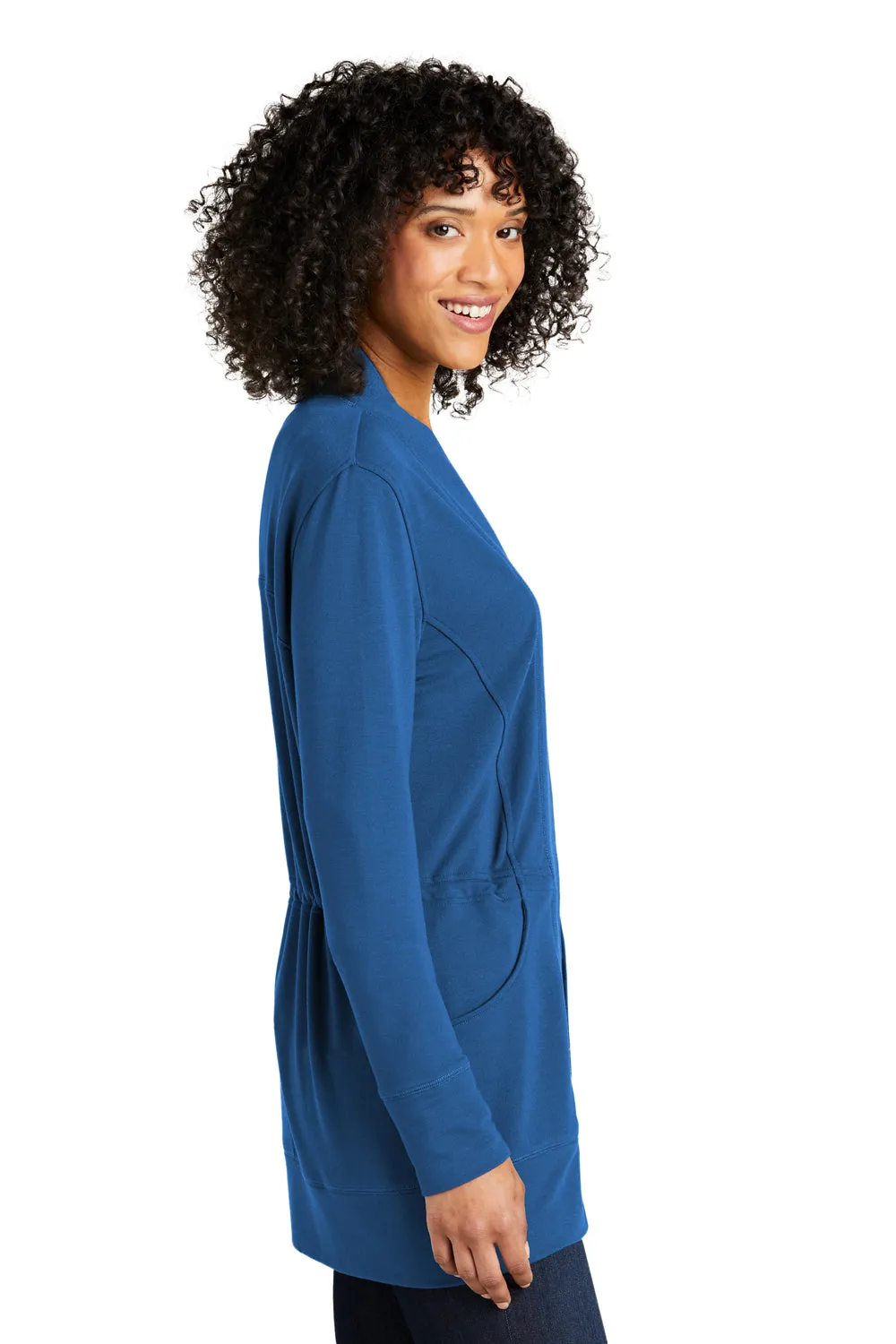 Port Authority Womens Microterry Snag Resistant Long Sleeve Cardigan Sweater - Aegean Blue  Premium quality Clothing Port-Authority
