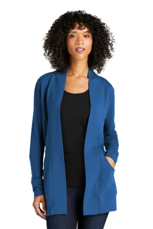 Port Authority Womens Microterry Snag Resistant Long Sleeve Cardigan Sweater - Aegean Blue  Premium quality Clothing Port-Authority