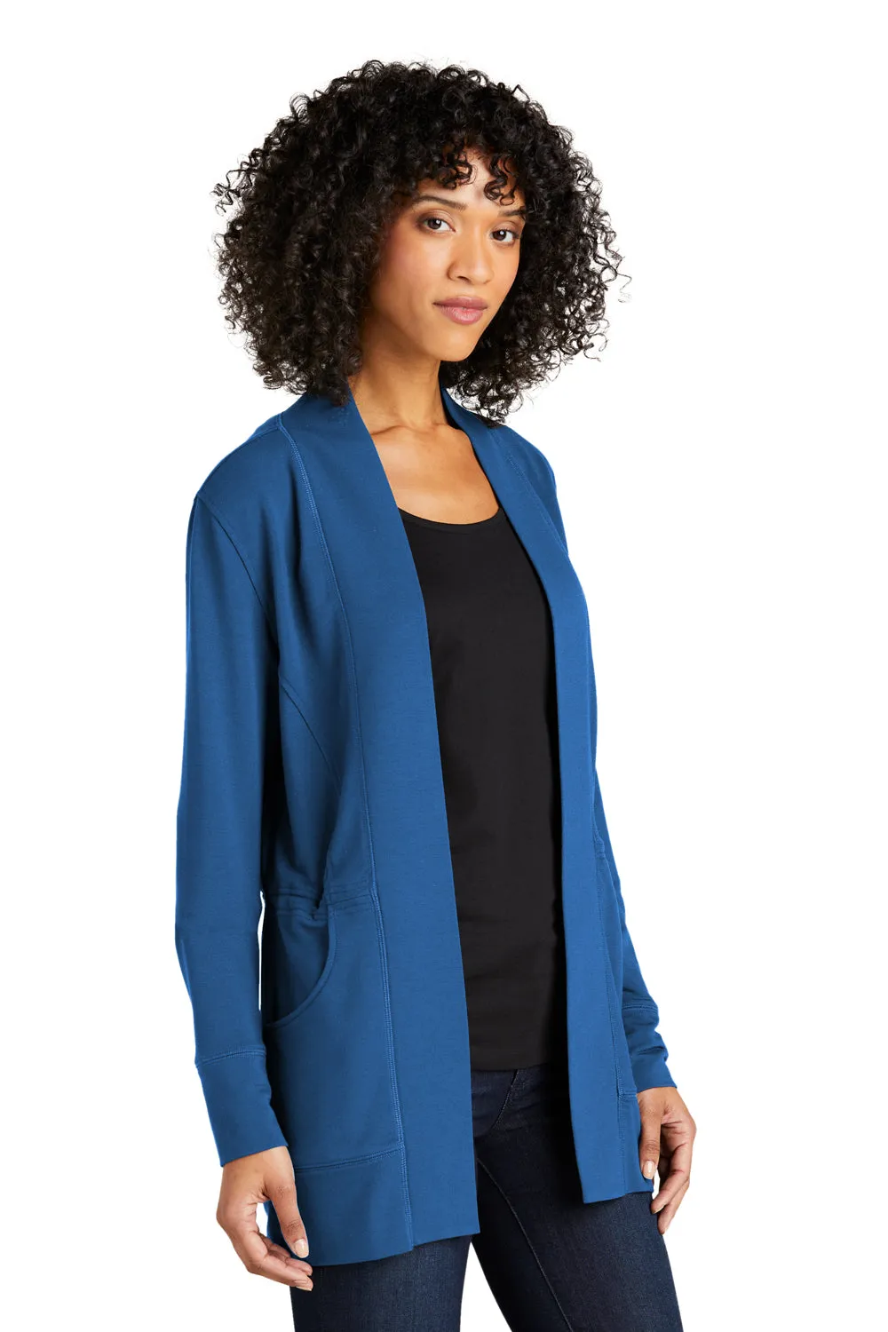 Port Authority Womens Microterry Snag Resistant Long Sleeve Cardigan Sweater - Aegean Blue  Premium quality Clothing Port-Authority