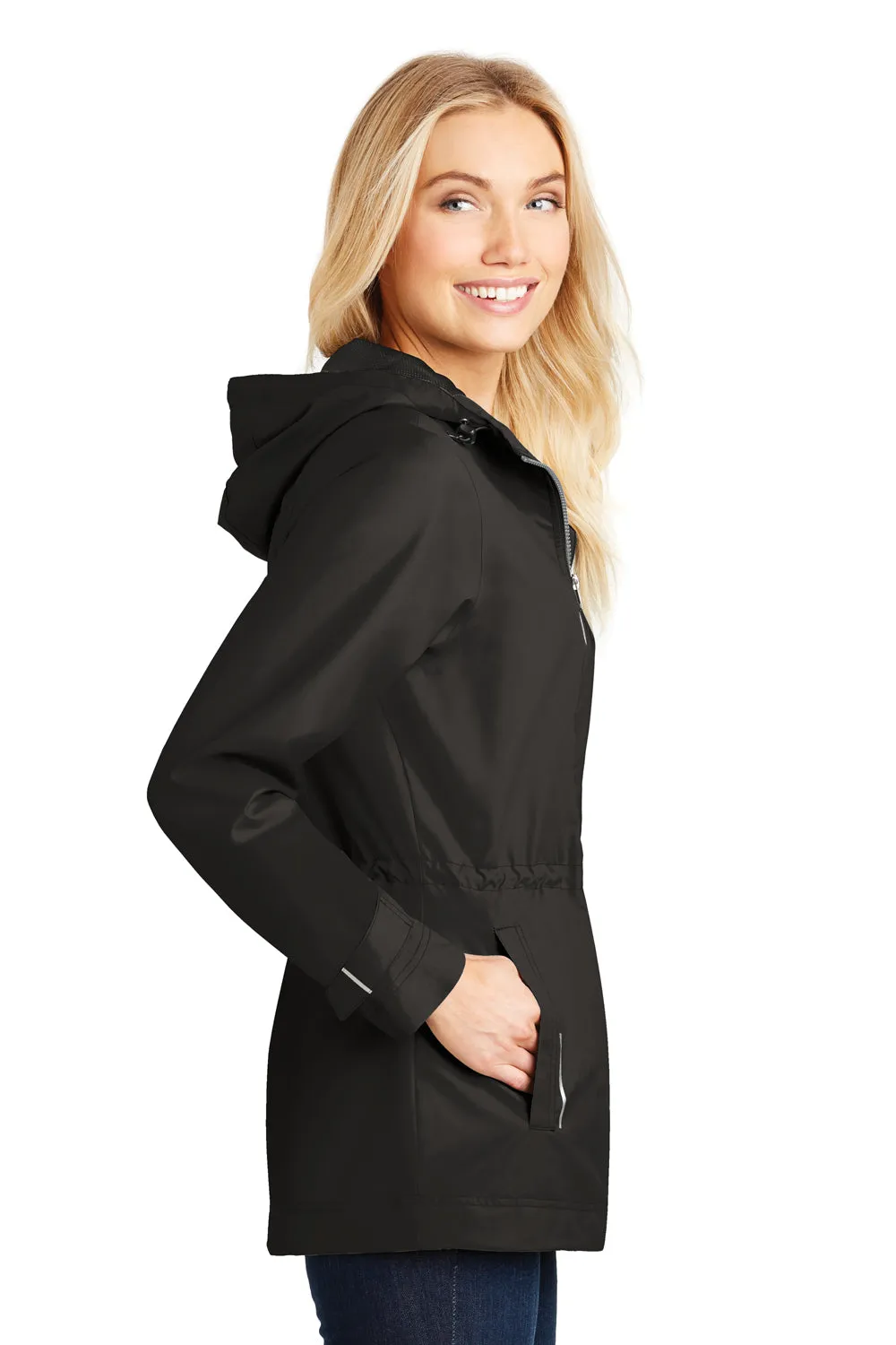 Port Authority Womens Northwest Slicker Waterproof Full Zip Hooded Jacket - Black  Premium quality Clothing Port-Authority