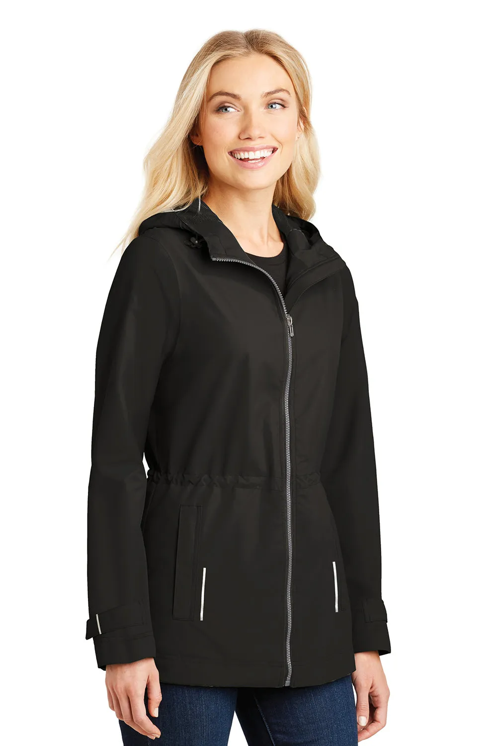 Port Authority Womens Northwest Slicker Waterproof Full Zip Hooded Jacket - Black  Premium quality Clothing Port-Authority