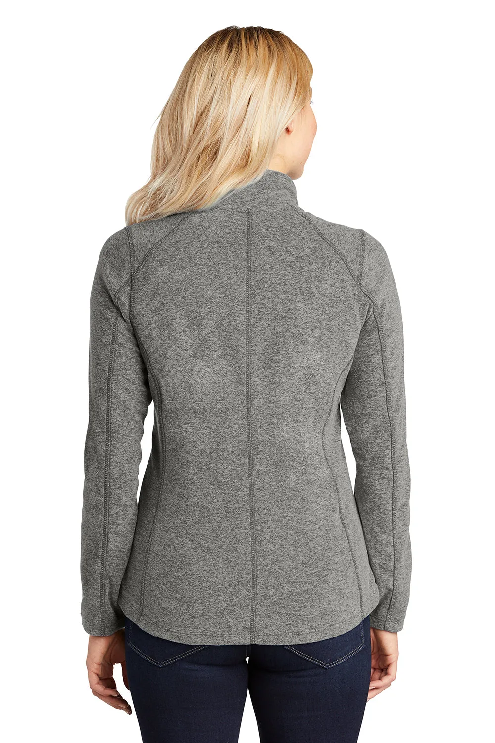 Port Authority Womens Pill Resistant Heather Microfleece Full Zip Sweatshirt - Heather Pearl Grey  Premium quality Clothing Port-Authority