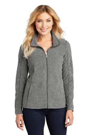 Port Authority Womens Pill Resistant Heather Microfleece Full Zip Sweatshirt - Heather Pearl Grey  Premium quality Clothing Port-Authority