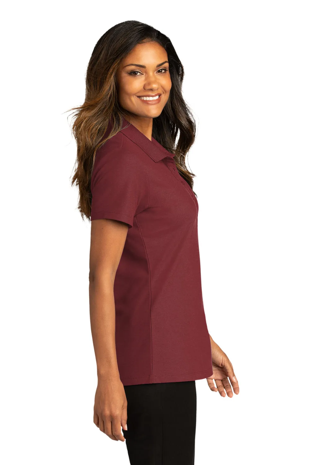 Port Authority Womens React SuperPro Snag Resistant Short Sleeve Polo Shirt - Burgundy  Premium quality Clothing Port-Authority