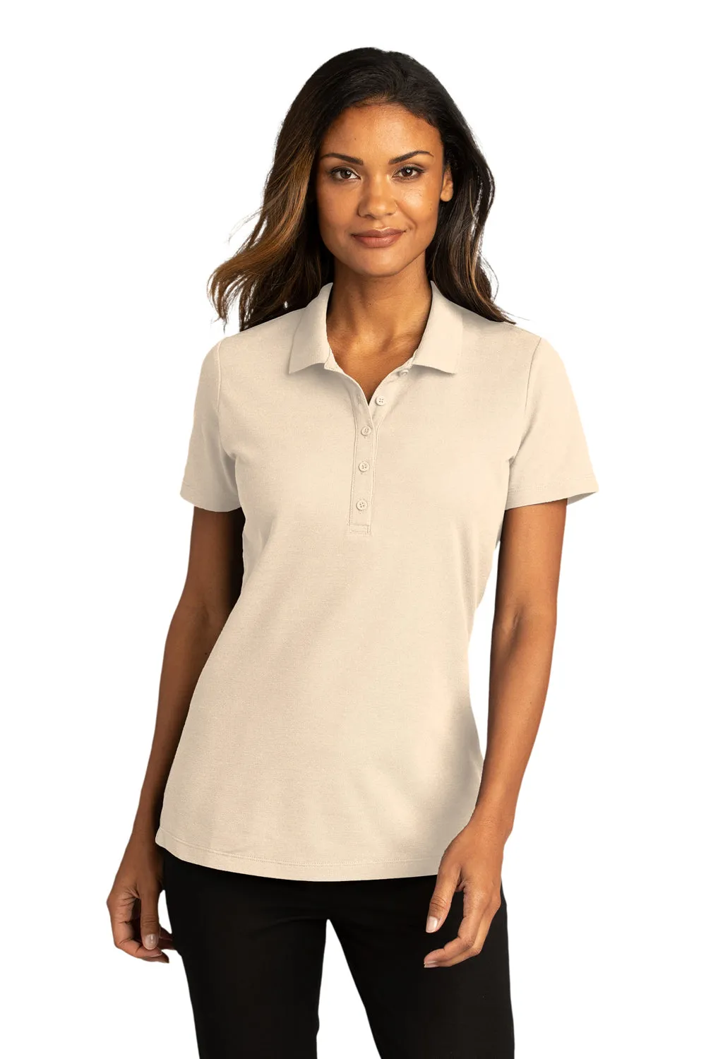 Port Authority Womens React SuperPro Snag Resistant Short Sleeve Polo Shirt - Ecru - Closeout  Premium quality Clothing Port-Authority