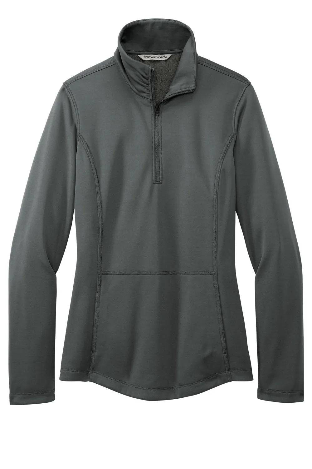Port Authority Womens Smooth Fleece 1/4 Zip Hooded Jacket - Graphite Grey  Premium quality Clothing Port-Authority