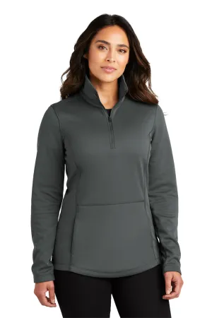 Port Authority Womens Smooth Fleece 1/4 Zip Hooded Jacket - Graphite Grey  Premium quality Clothing Port-Authority