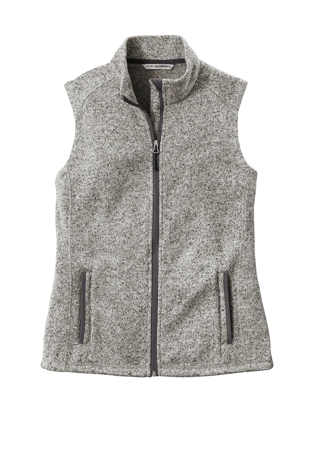 Port Authority Womens Sweater Fleece Full Zip Vest - Heather Grey  Premium quality Clothing Port-Authority
