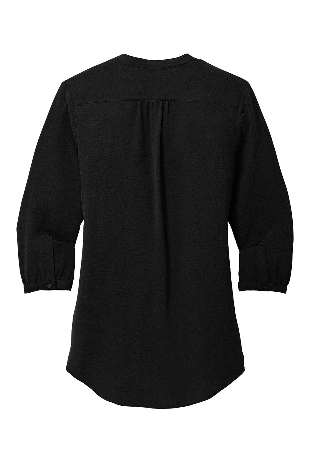 Port Authority Womens Textured Crepe 3/4 Sleeve Tunic - Deep Black  Premium quality Clothing Port-Authority