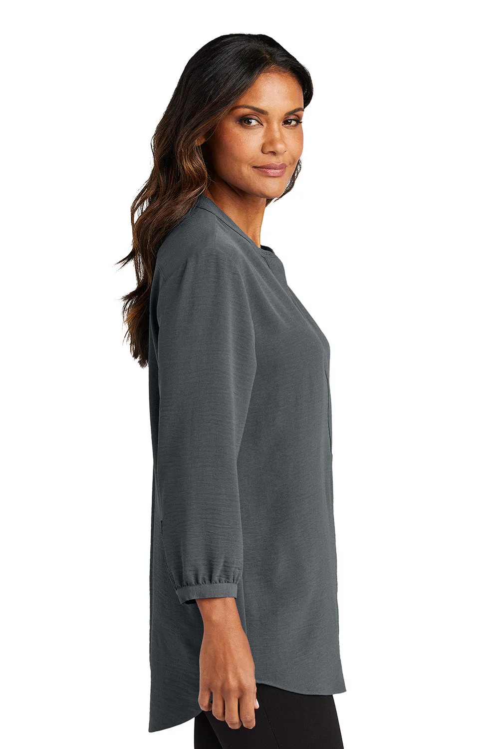Port Authority Womens Textured Crepe 3/4 Sleeve Tunic - Graphite Grey  Premium quality Clothing Port-Authority