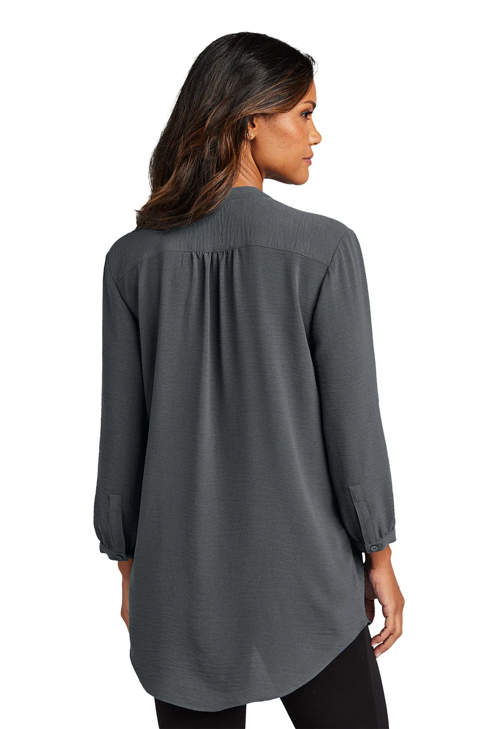 Port Authority Womens Textured Crepe 3/4 Sleeve Tunic - Graphite Grey  Premium quality Clothing Port-Authority