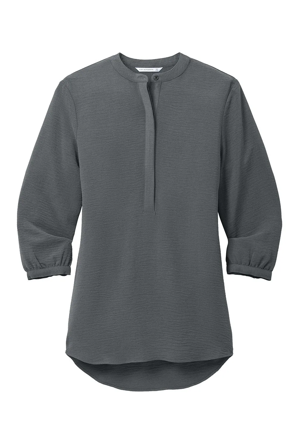 Port Authority Womens Textured Crepe 3/4 Sleeve Tunic - Graphite Grey  Premium quality Clothing Port-Authority