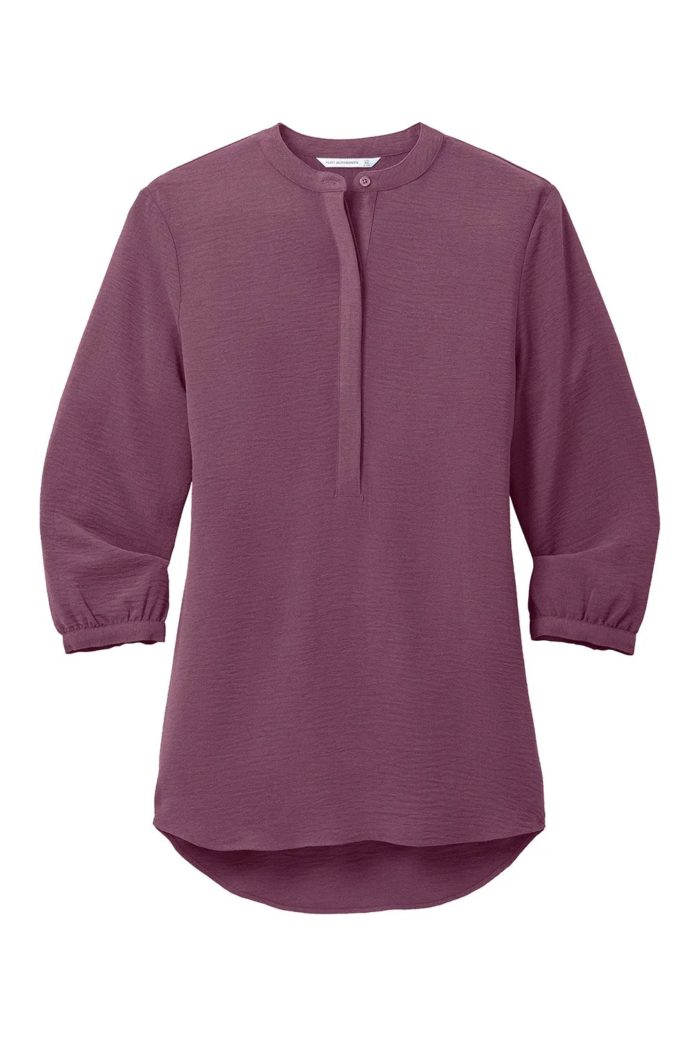 Port Authority Womens Textured Crepe 3/4 Sleeve Tunic - Purple Mist  Premium quality Clothing Port-Authority