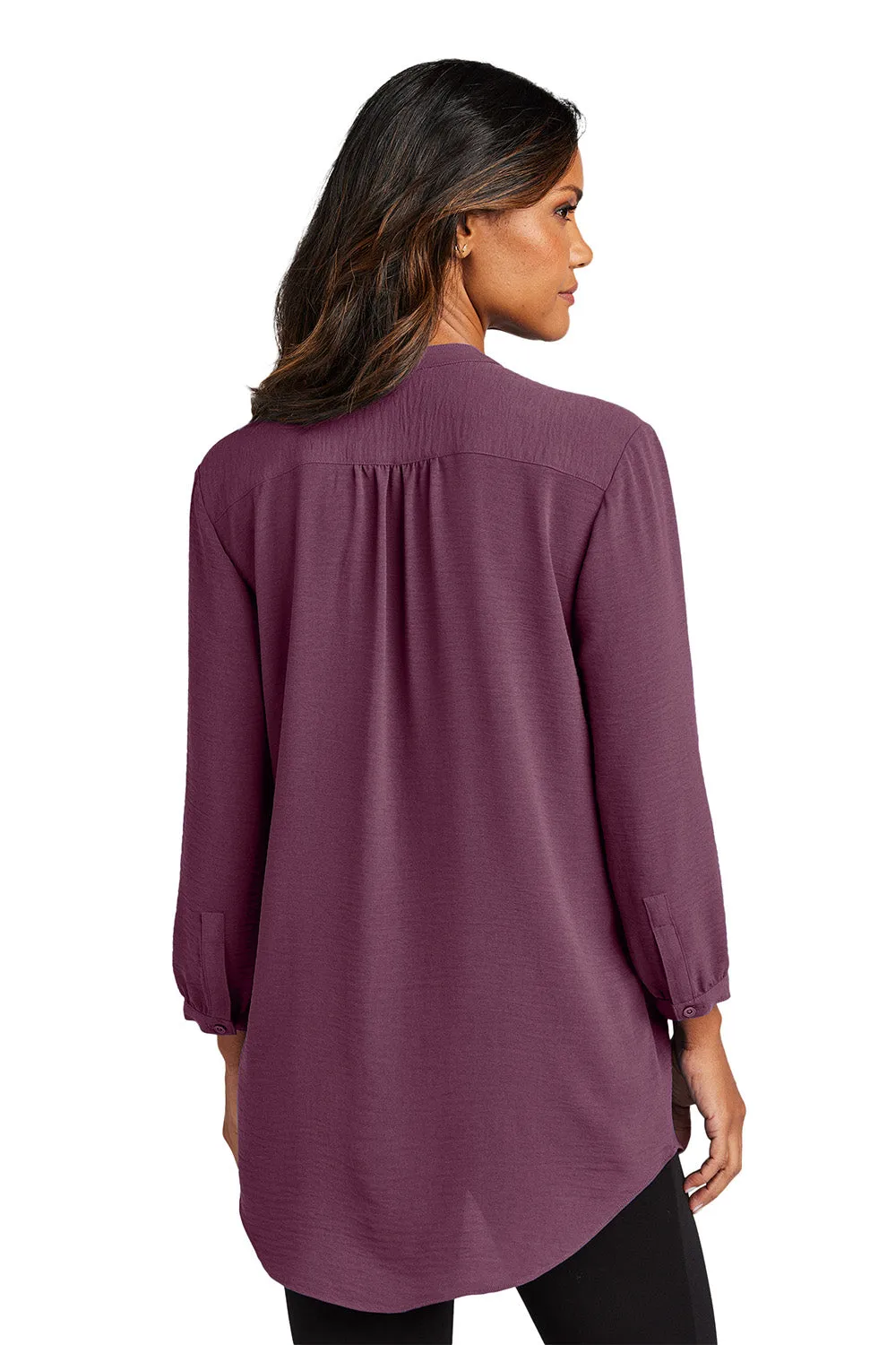 Port Authority Womens Textured Crepe 3/4 Sleeve Tunic - Purple Mist  Premium quality Clothing Port-Authority