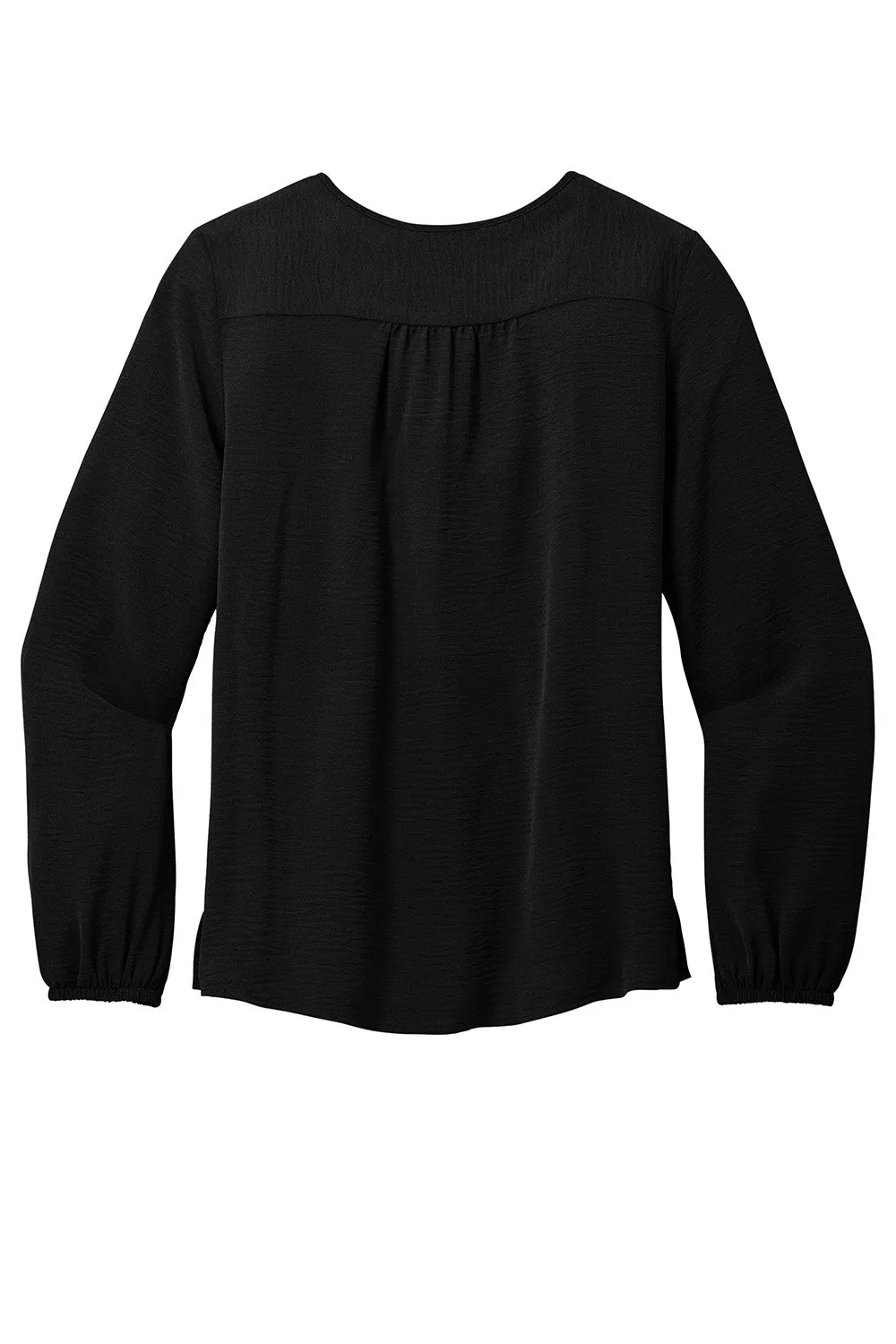 Port Authority Womens Textured Crepe Long Sleeve Blouse - Deep Black  Premium quality Clothing Port-Authority