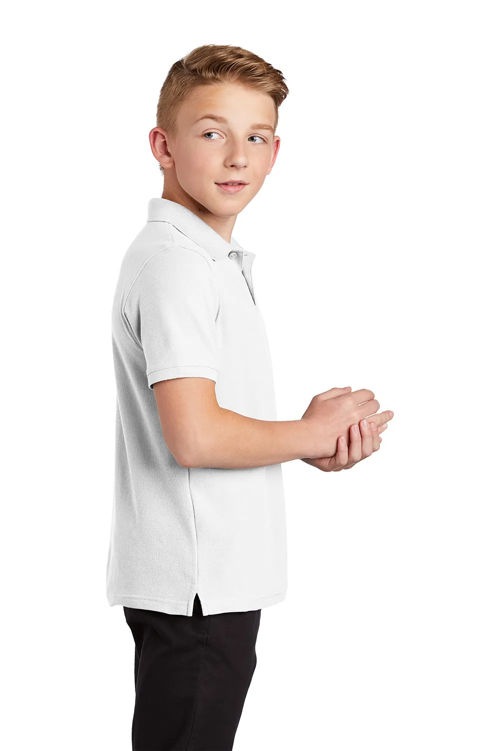 Port Authority Youth Core Classic Short Sleeve Polo Shirt - White  Premium quality Clothing Port-Authority