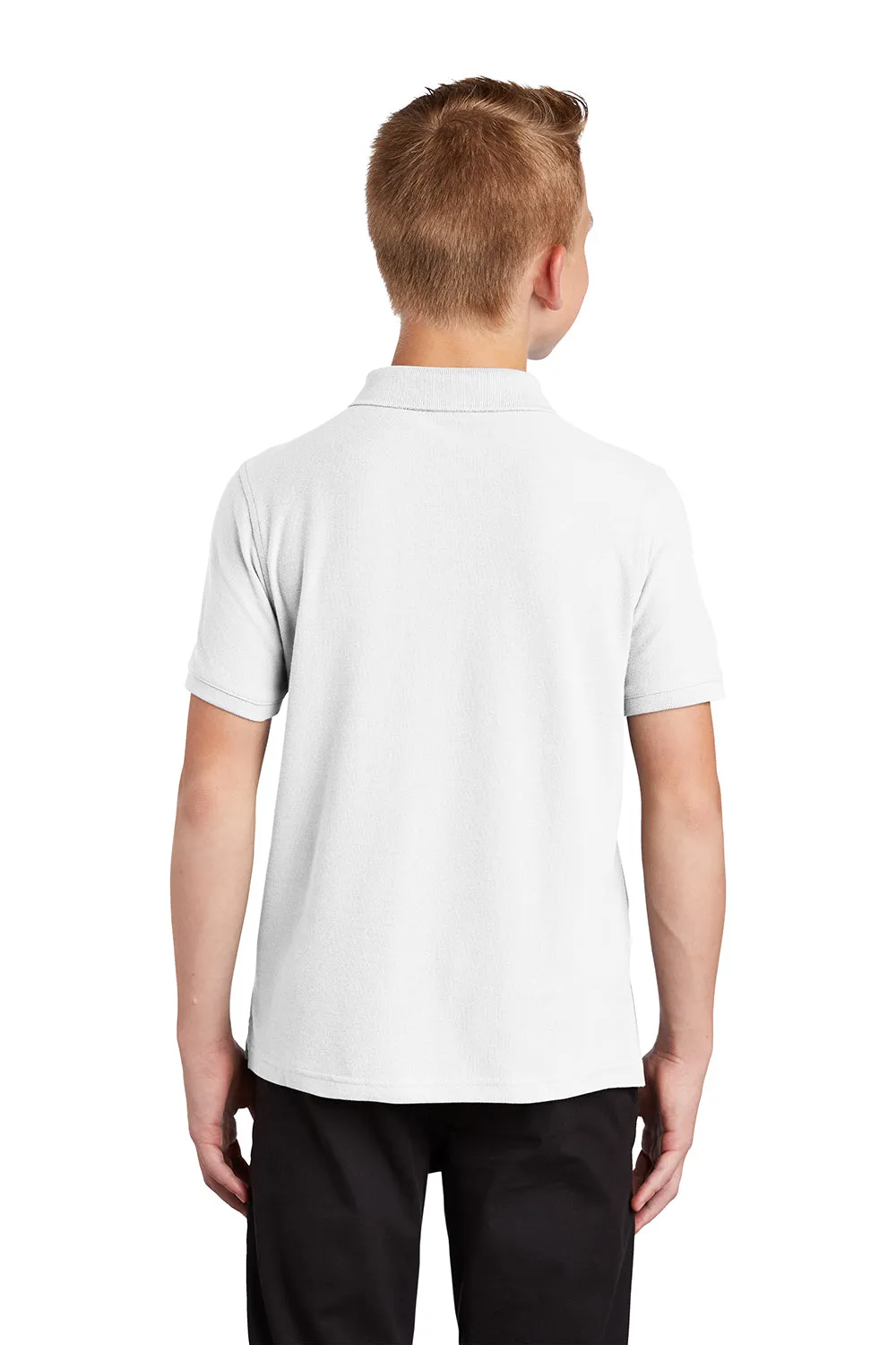 Port Authority Youth Core Classic Short Sleeve Polo Shirt - White  Premium quality Clothing Port-Authority