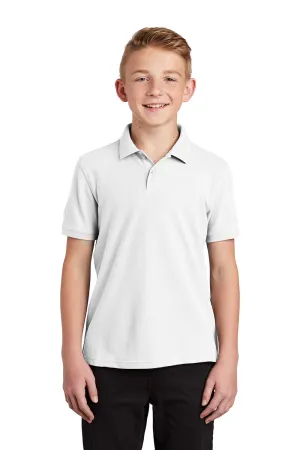 Port Authority Youth Core Classic Short Sleeve Polo Shirt - White  Premium quality Clothing Port-Authority