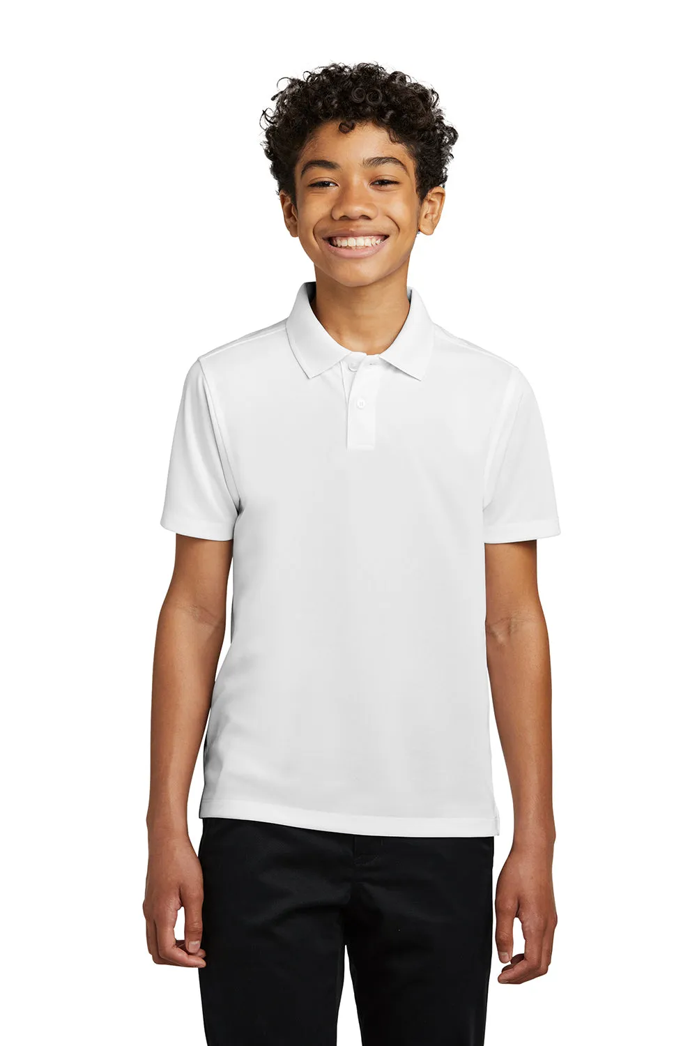 Port Authority Youth Dry Zone Moisture Wicking Short Sleeve Polo Shirt - White  Premium quality Clothing Port-Authority