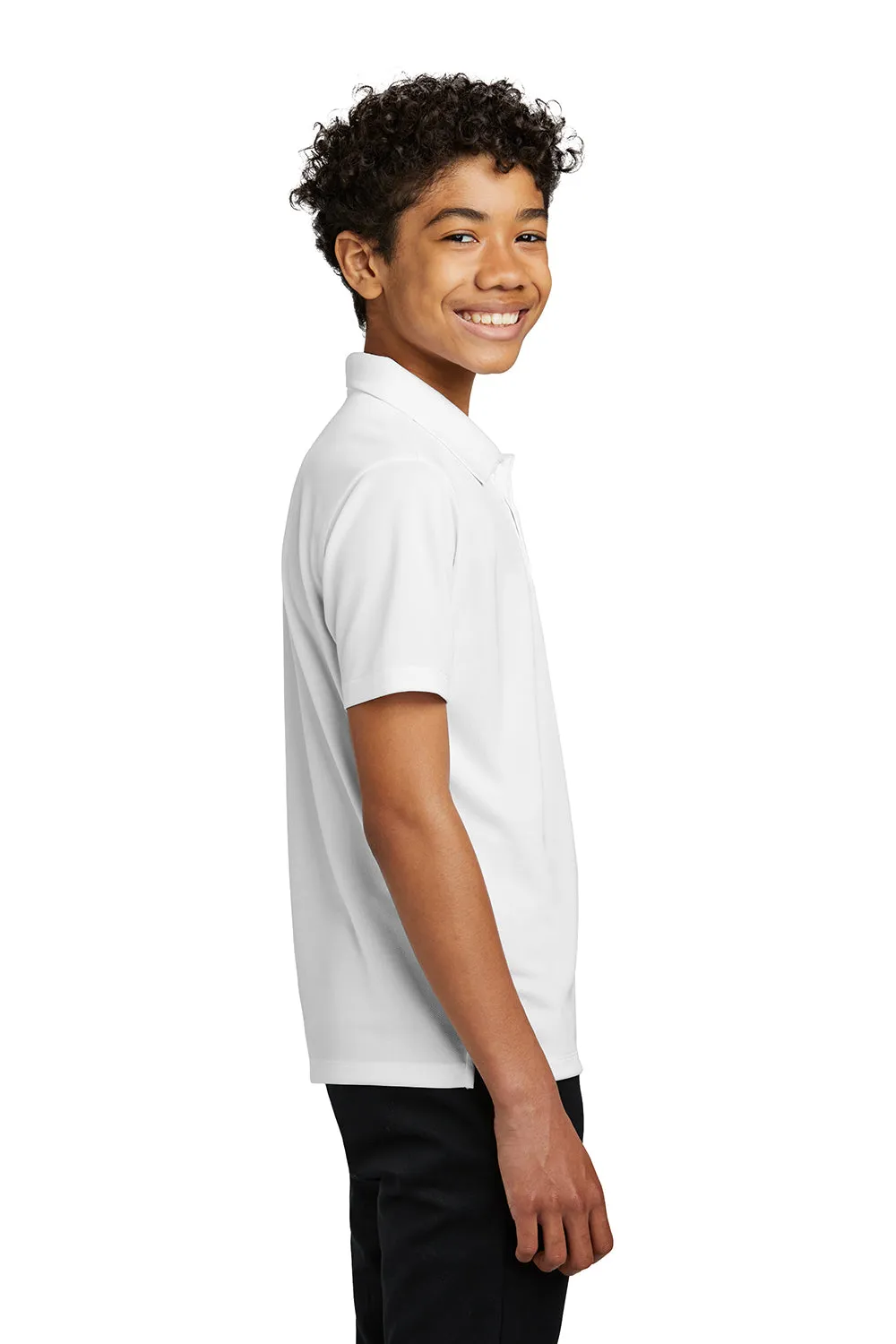 Port Authority Youth Dry Zone Moisture Wicking Short Sleeve Polo Shirt - White  Premium quality Clothing Port-Authority