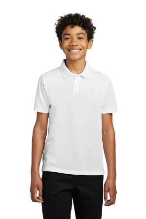 Port Authority Youth Dry Zone Moisture Wicking Short Sleeve Polo Shirt - White  Premium quality Clothing Port-Authority