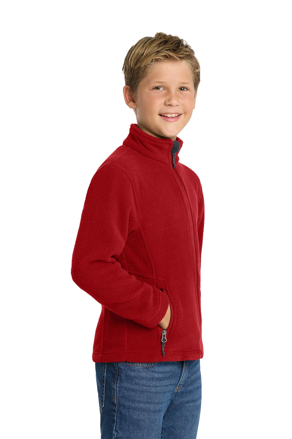 Port Authority Youth Full Zip Fleece Jacket - True Red  Premium quality Clothing Port-Authority