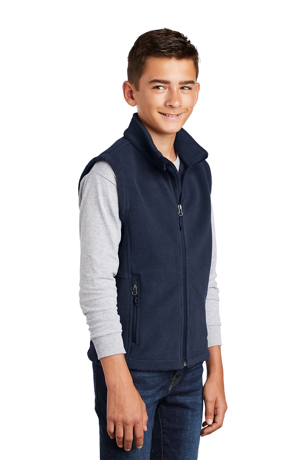 Port Authority Youth Full Zip Fleece Vest - True Navy Blue - Closeout  Premium quality Clothing Port-Authority