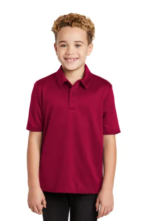 Port Authority Youth Silk Touch Performance Moisture Wicking Short Sleeve Polo Shirt - Red  Premium quality Clothing Port-Authority
