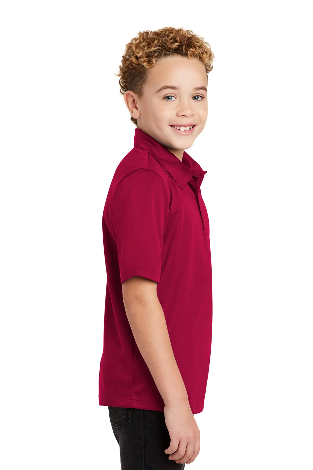 Port Authority Youth Silk Touch Performance Moisture Wicking Short Sleeve Polo Shirt - Red  Premium quality Clothing Port-Authority