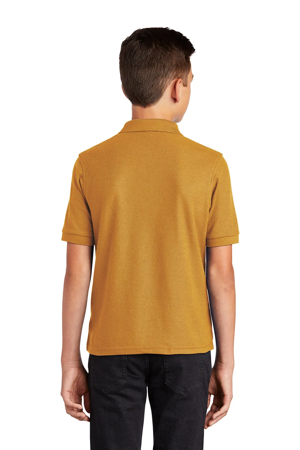 Port Authority Youth Silk Touch Wrinkle Resistant Short Sleeve Polo Shirt - Gold  Premium quality Clothing Port-Authority