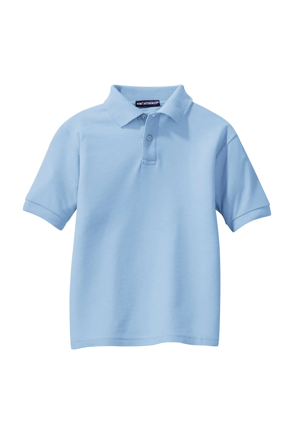 Port Authority Youth Silk Touch Wrinkle Resistant Short Sleeve Polo Shirt - Light Blue  Premium quality Clothing Port-Authority