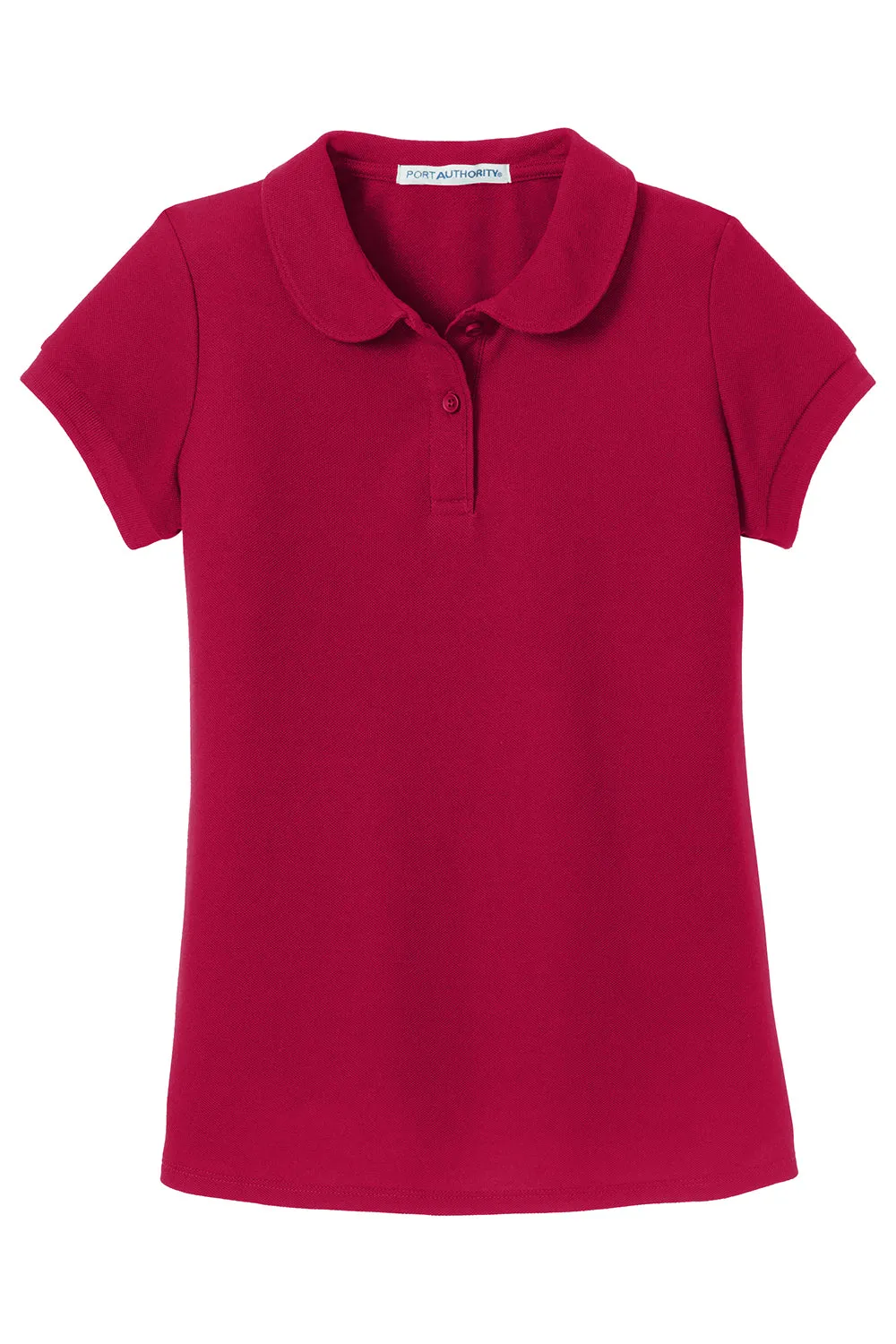 Port Authority Youth Silk Touch Wrinkle Resistant Short Sleeve Polo Shirt - Red  Premium quality Clothing Port-Authority
