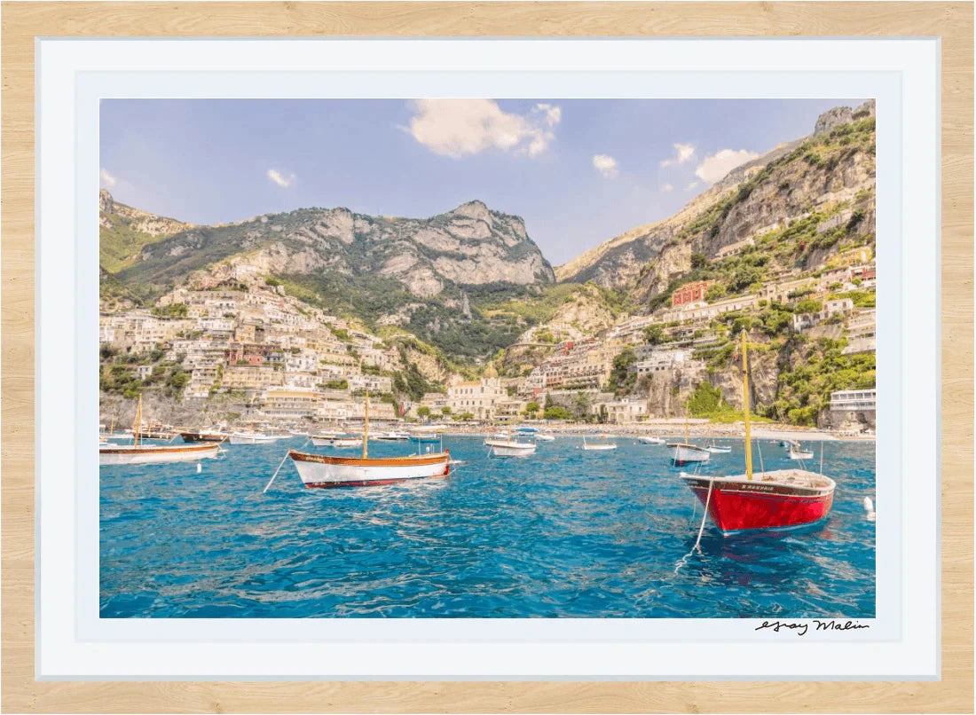 Positano Boats Print by Gray Malin
