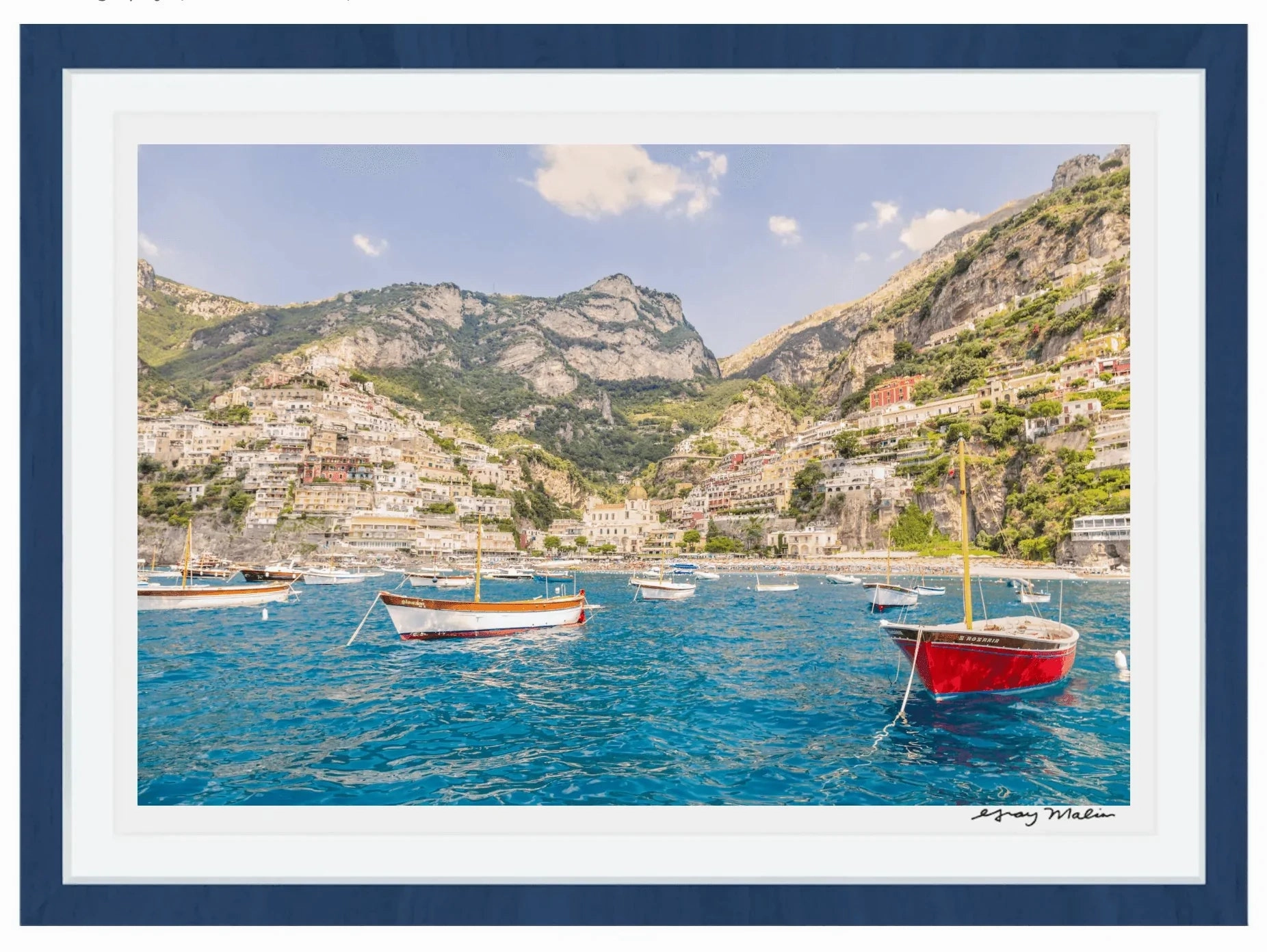 Positano Boats Print by Gray Malin