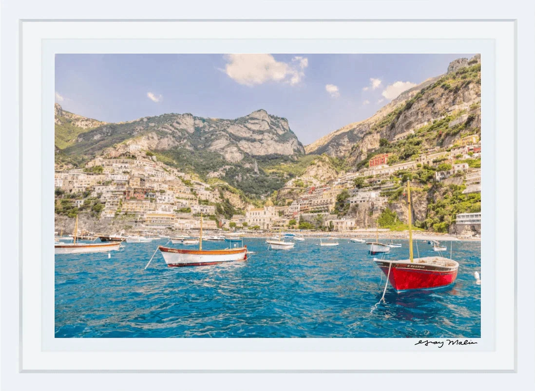Positano Boats Print by Gray Malin