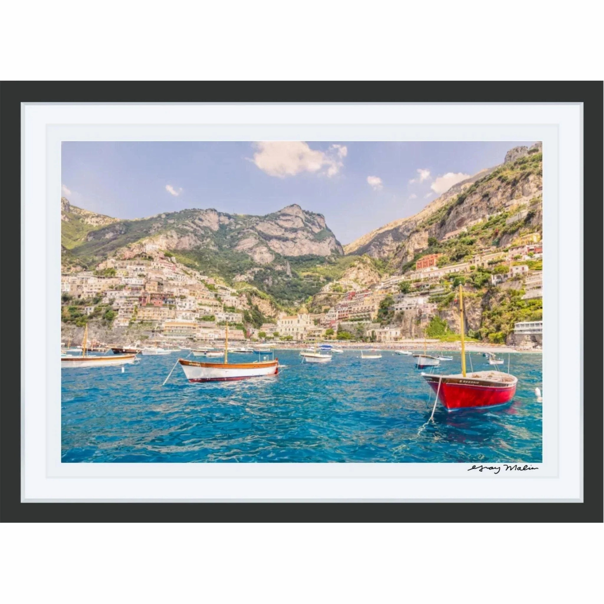 Positano Boats Print by Gray Malin