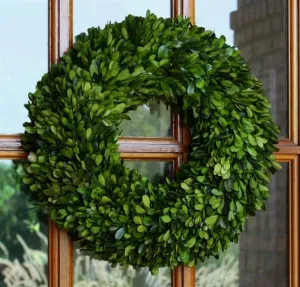 Preserved Boxwood Country Manor Wreath - 16 Inch 