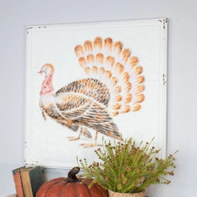 Pressed Metal Turkey Sign 