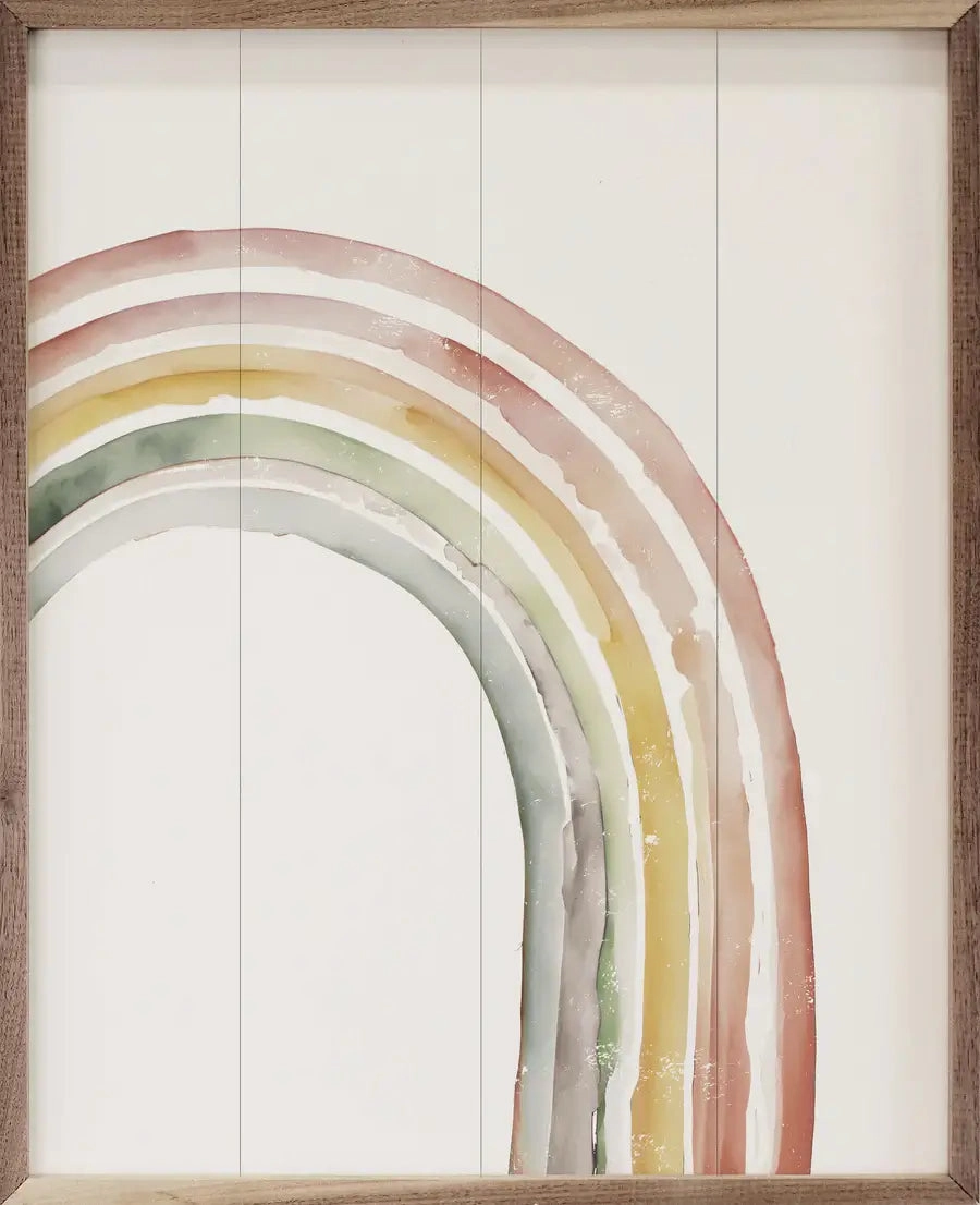Pretty Rainbow Wood Framed Print