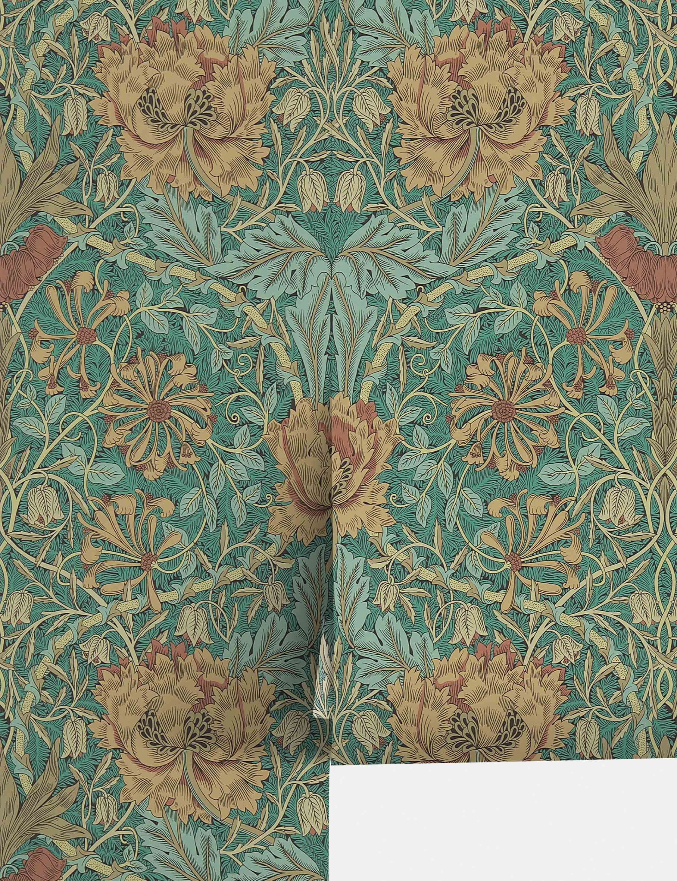 Pure Honeysuckle & Tulip Wallpaper by Morris & Co.